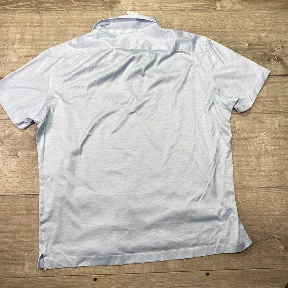Kiton Polo Shirt Mens 46 Light Blue Solid Short Sleeve Luxury Soft Knit Casual - Picture 5 of 8